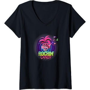 image:imageWomens Trolls World Tour  Rockin Candy VNeck TShirtBlack