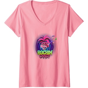 image:imageWomens Trolls World Tour  Rockin Candy VNeck TShirtPink
