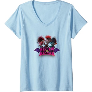 image:imageWomens Trolls World Tour  Troll Or Treat VNeck TShirtBaby Blue