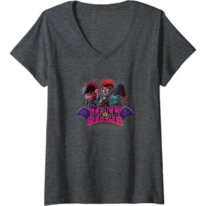 image:imageWomens Trolls World Tour  Troll Or Treat VNeck TShirtDark Heather Grey