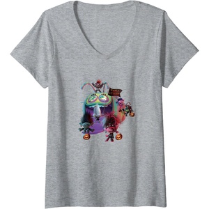 image:imageWomens Trolls World Tour  Trolls World Tour  Troll Or Treat VNeck TShirtHeather Grey