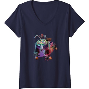 image:imageWomens Trolls World Tour  Trolls World Tour  Troll Or Treat VNeck TShirtNavy Blue
