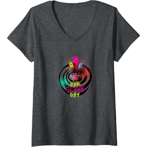 image:imageWomens Trolls World Travel  Schlechter Schreckentag VNeck TShirtDark Heather Grey