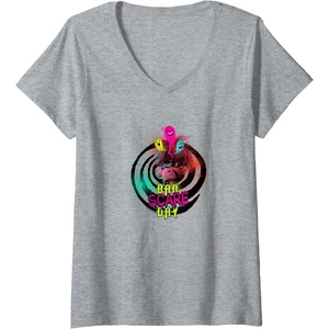 image:imageWomens Trolls World Travel  Schlechter Schreckentag VNeck TShirtHeather Grey