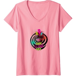 image:imageWomens Trolls World Travel  Schlechter Schreckentag VNeck TShirtPink
