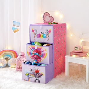image:imageIdea Nuova DreamWorks Trolls 3 Drawer Soft Storage Unit with Poly Canvas FrameTrolls