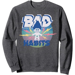 image:imageClassic Trolls Bad Habits Lightening Crewneck Sweatshirt SweatshirtDark Heather Grey