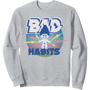 image:imageClassic Trolls Bad Habits Lightening Crewneck Sweatshirt SweatshirtHeather Grey