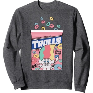 image:imageClassic Trolls Crazy Hearts amp Perfect Hair Sweatshirt SweatshirtDark Heather Grey
