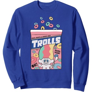 image:imageClassic Trolls Crazy Hearts amp Perfect Hair Sweatshirt SweatshirtRoyal Blue