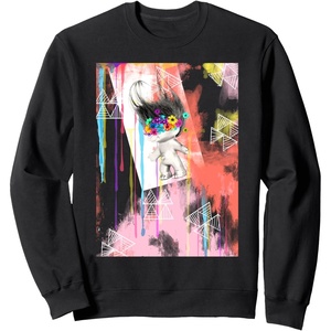 image:imageClassic Trolls Flower Crown Troll Crewneck Sweatshirt SweatshirtBlack