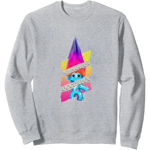 image:imageClassic Trolls Rub Hair Rainbow Troll Crewneck Sweatshirt SweatshirtHeather Grey