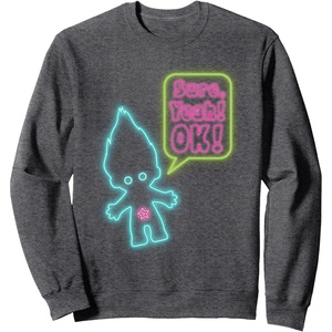image:imageClassic Trolls Sure Yeah OK Crewneck Sweatshirt SweatshirtDark Heather Grey