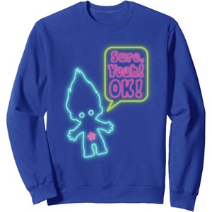 image:imageClassic Trolls Sure Yeah OK Crewneck Sweatshirt SweatshirtRoyal Blue