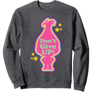 image:imageTrolls Dont Give Up Poppy SweatshirtDark Heather Grey
