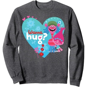 image:imageTrolls Wanna Hug SweatshirtDark Heather Grey