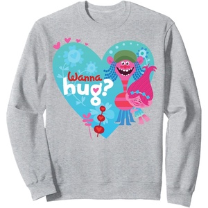 image:imageTrolls Wanna Hug SweatshirtHeather Grey