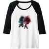 image:imageTrolls World Tour  Branch and Poppy Float Raglan Baseball TeeBlackWhite