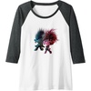 image:imageTrolls World Tour  Branch and Poppy Float Raglan Baseball TeeDark Heather GreyWhite