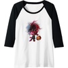 image:imageTrolls World Tour  Poppy amp Pumpkin Raglan Baseball TeeBlackWhite