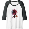 image:imageTrolls World Tour  Poppy amp Pumpkin Raglan Baseball TeeDark Heather GreyWhite