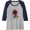 image:imageTrolls World Tour  Poppy amp Pumpkin Raglan Baseball TeeNavy BlueAthletic Heather