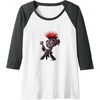 image:imageTrolls World Tour  Queen Barb Raglan Baseball TeeDark Heather GreyWhite