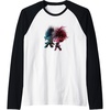image:imageTrolls World Tour  Branch and Poppy Float Raglan Baseball TeeBlackWhite