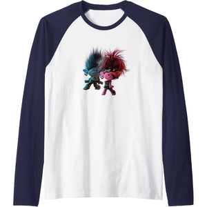 image:imageTrolls World Tour  Branch and Poppy Float Raglan Baseball TeeNavy BlueWhite