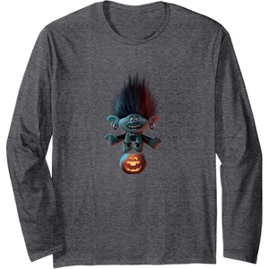 image:imageTrolls World Tour  Branch and Pumpkin Long Sleeve TShirtDark Heather Grey