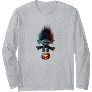 image:imageTrolls World Tour  Branch and Pumpkin Long Sleeve TShirtHeather Grey