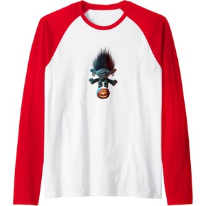 image:imageTrolls World Tour  Branch and Pumpkin Raglan Baseball TeeRedWhite