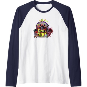 image:imageTrolls World Tour  Gimme A Treat Raglan Baseball TeeNavy BlueWhite