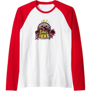 image:imageTrolls World Tour  Gimme A Treat Raglan Baseball TeeRedWhite