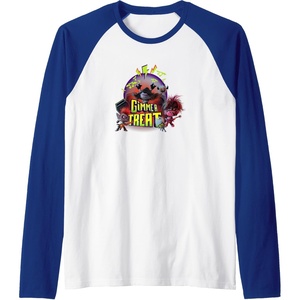 image:imageTrolls World Tour  Gimme A Treat Raglan Baseball TeeRoyal BlueWhite