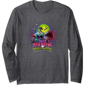 image:imageTrolls World Tour  Happy Trolloween Long Sleeve TShirtDark Heather Grey