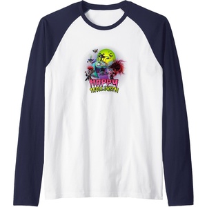 image:imageTrolls World Tour  Happy Trolloween Raglan Baseball TeeNavy BlueWhite