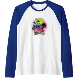 image:imageTrolls World Tour  Happy Trolloween Raglan Baseball TeeRoyal BlueWhite