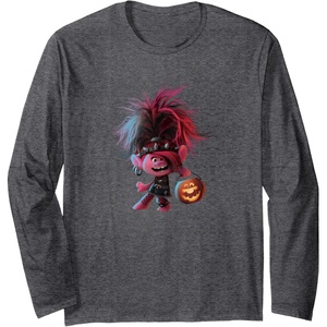 image:imageTrolls World Tour  Poppy amp Pumpkin Long Sleeve TShirtDark Heather Grey