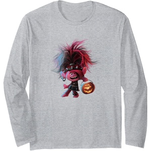 image:imageTrolls World Tour  Poppy amp Pumpkin Long Sleeve TShirtHeather Grey