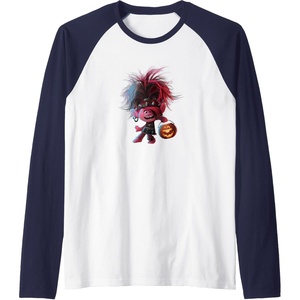 image:imageTrolls World Tour  Poppy amp Pumpkin Raglan Baseball TeeNavy BlueWhite