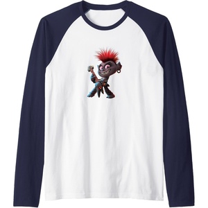 image:imageTrolls World Tour  Queen Barb Raglan Baseball TeeNavy BlueWhite