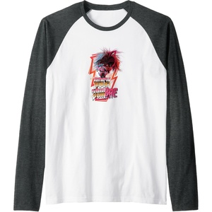 image:imageTrolls World Tour  Rock ZomBAE Raglan Baseball TeeDark Heather GreyWhite