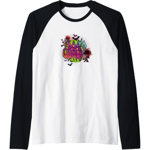 image:imageTrolls World Tour  RockO Queens Raglan Baseball TeeBlackWhite
