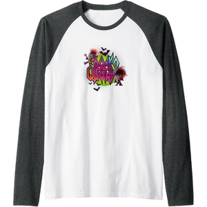 image:imageTrolls World Tour  RockO Queens Raglan Baseball TeeDark Heather GreyWhite