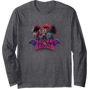 image:imageTrolls World Tour  Troll Or Treat Long Sleeve TShirtDark Heather Grey