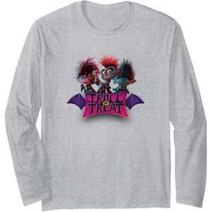 image:imageTrolls World Tour  Troll Or Treat Long Sleeve TShirtHeather Grey