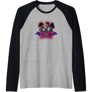 image:imageTrolls World Tour  Troll Or Treat Raglan Baseball TeeBlackAthletic Heather