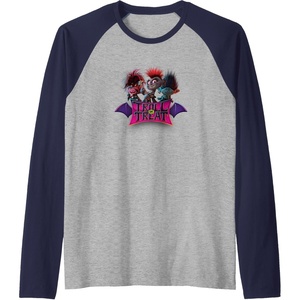 image:imageTrolls World Tour  Troll Or Treat Raglan Baseball TeeNavy BlueAthletic Heather