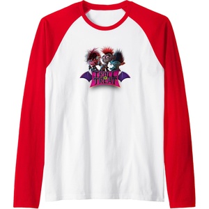 image:imageTrolls World Tour  Troll Or Treat Raglan Baseball TeeRedWhite
